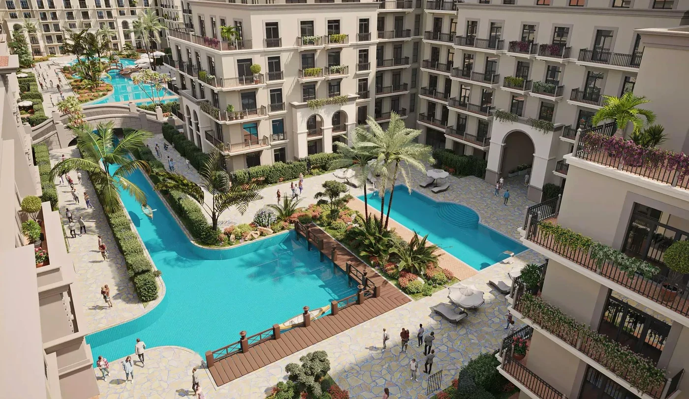 The quarter's inner courtyard from above